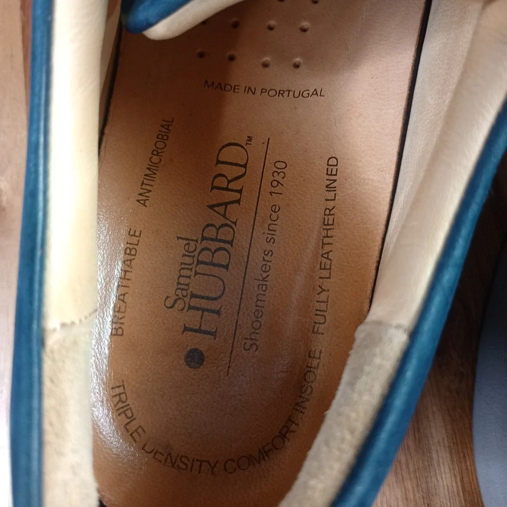 Samuel Hubbard Mens 9.5 M Navy Nubuck Free Oxford Leather‎ Shoes Vibram Sole